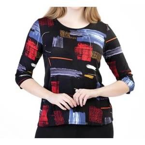 NEW VARIATIONS brushstroke top in multi